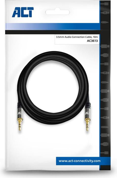 Image du produit 10 mètres de câble de connexion audio haute qualité 3.5 mm stéréo mâle - mâle (10 m, Jack 3,5 mm (AUX))