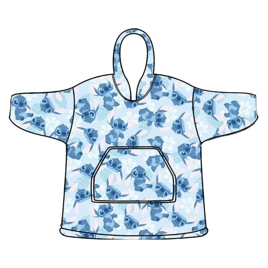 Aymax, Jungen, Pullover, Lilo & Stitch - - Stitch - Sweat Poncho - Taille Enfant (7-14 Ans), (10XL, 11XL, 12XL)