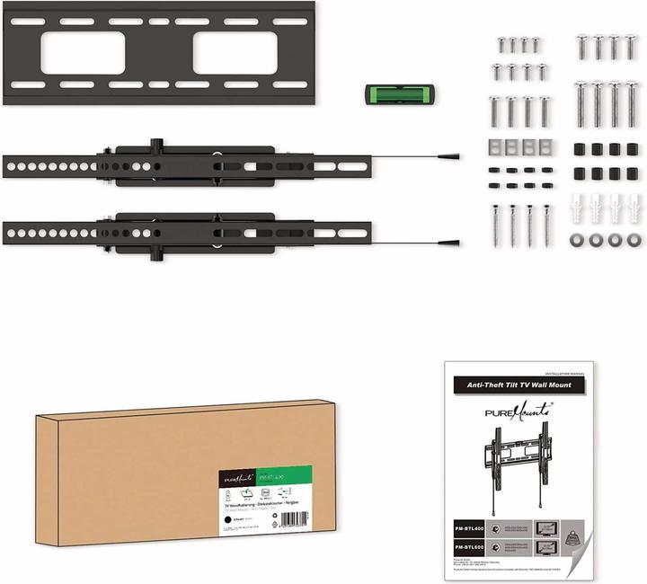Actual product image PureMounts Wall Mount PM-BTL400, Black (Wall, 55", 50 kg)
