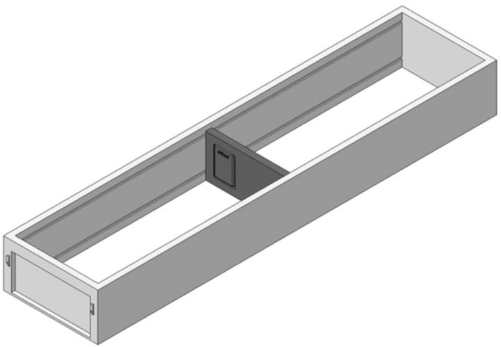 Produktbild Blum Ambia-Line Schubkastenrahmen breit - 422x200x50mm, Stahl oriongrau matt