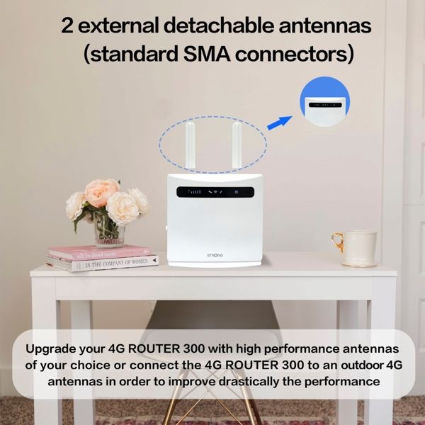 Actual product image Strong 4GROUTER300v2 WLAN Router Single Band (2.4GHz) Fast Ethernet 3G 4G White