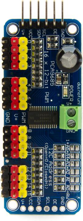 Actual product image Purecrea 16-channel PWM / Servo driver I2C (PCA9685)