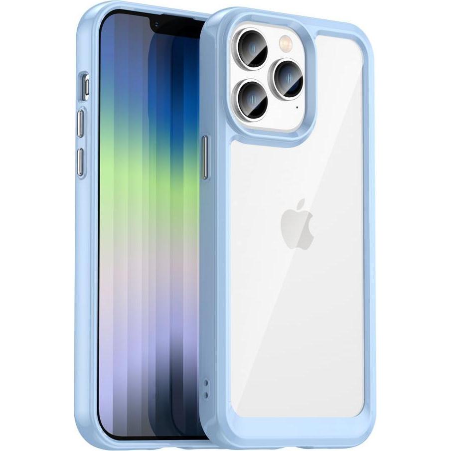 Hurtel Outer Space Case iPhone 14 Pro hard cover with a gel frame blue (Apple iPhone 14 Pro), Smartphone Hülle, Blau