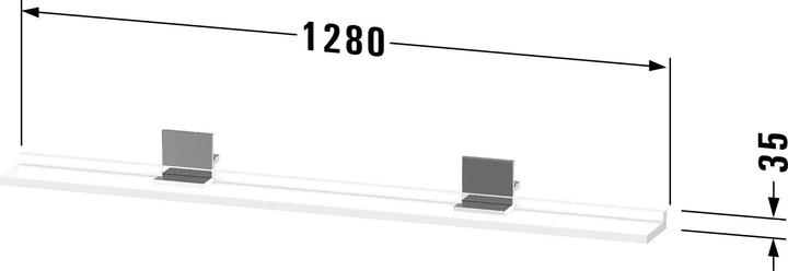 Actual product image Duravit Sivida shelf, holder diamond black matt, 1280x115x35mm