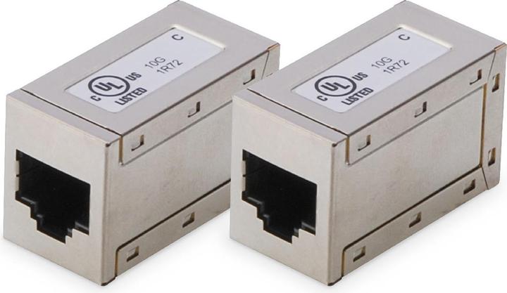 Digitus Modular coupling, 8P8C, 1:1 shielded CAT6, metal housing, 2 pcs. (Network coupling)