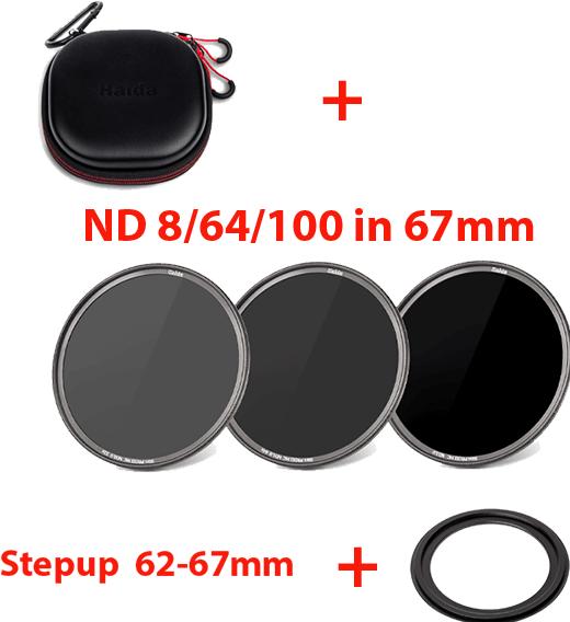 Immagine prodotto Haida ND Filterset 67mm ND0.9+1.8+3.0 mit Tasche (67 mm, Filtri grigi, 67 mm)