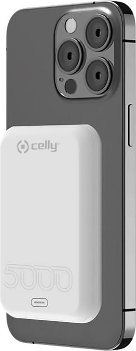 Image du produit Celly Power Bank Competible Magcharge 5a White Magpb5000evowh (5000 mAh, 15 W, 18.50 Wh)