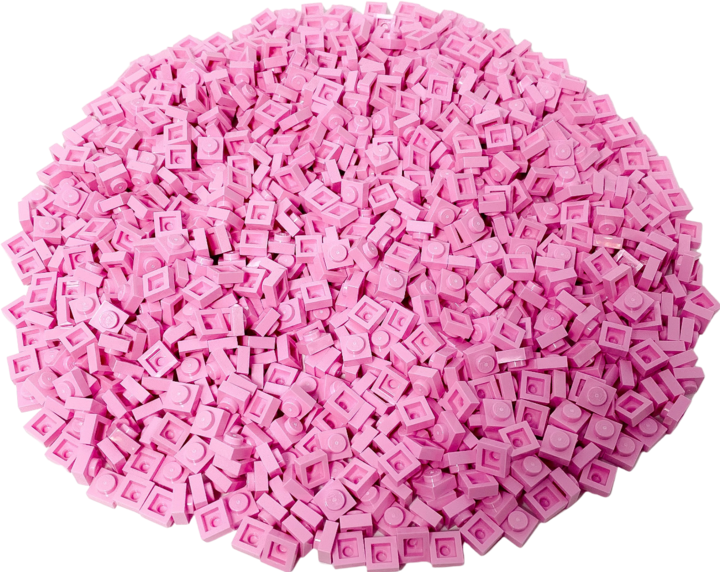 Actual product image LEGO 1x1 Plates Pink - 250 pieces - Bright pink plate 3024 (3024, LEGO Accessories)