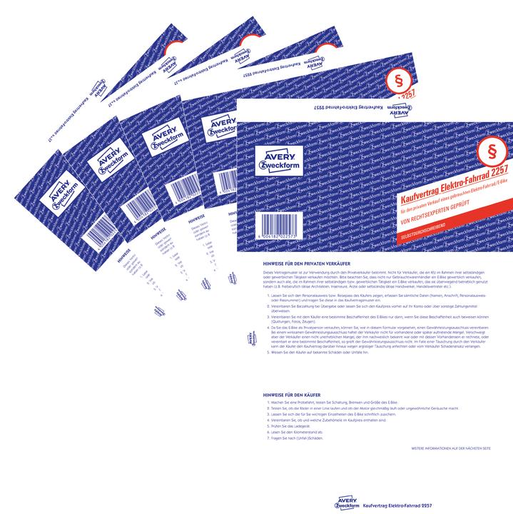 Productafbeelding Avery Koopovereenkomst voor de particuliere verkoop van een gebruikte elektrische fiets/e-bike