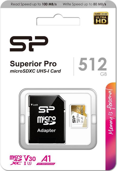 Productafbeelding Silicon Power Superieur Pro (512 GB, microSDXC, U3, UHS-I)