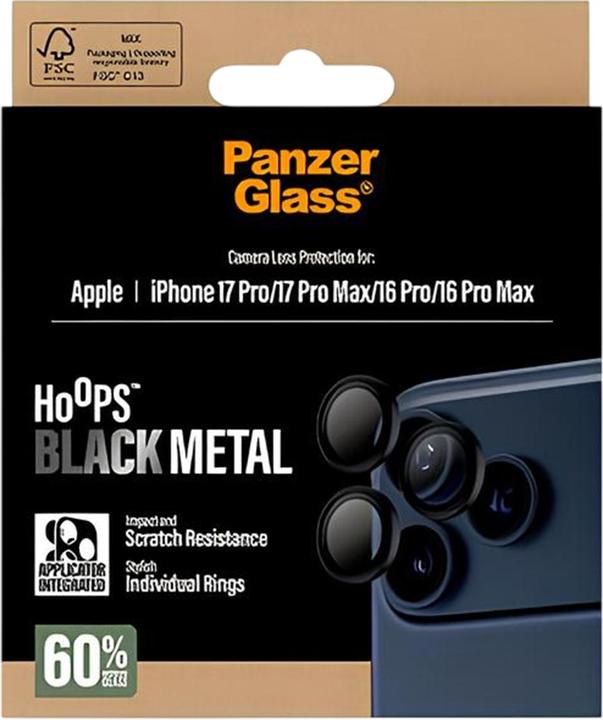 Produktbild PanzerGlass Hoops Camera Lens Protector (1 Stück, Apple iPhone 16 Pro Max, Apple iPhone 16 Pro, Apple iPhone 17 Pro, Apple iPhone 17 Pro Max)