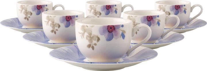 Produktbild Villeroy & Boch Mariefleur Gris Basic Mokka-/Espressotassen mit Untertassen (50 ml, 6x)