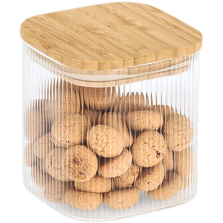 Produktbild Zeller Present Vorratsglas mit Bambusdeckel eckig 720 ml 10x10x10.7 cm (0.72 l)