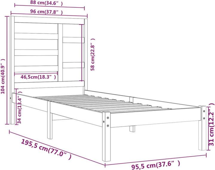 Produktbild vidaXL Makayla (90 x 190 cm)