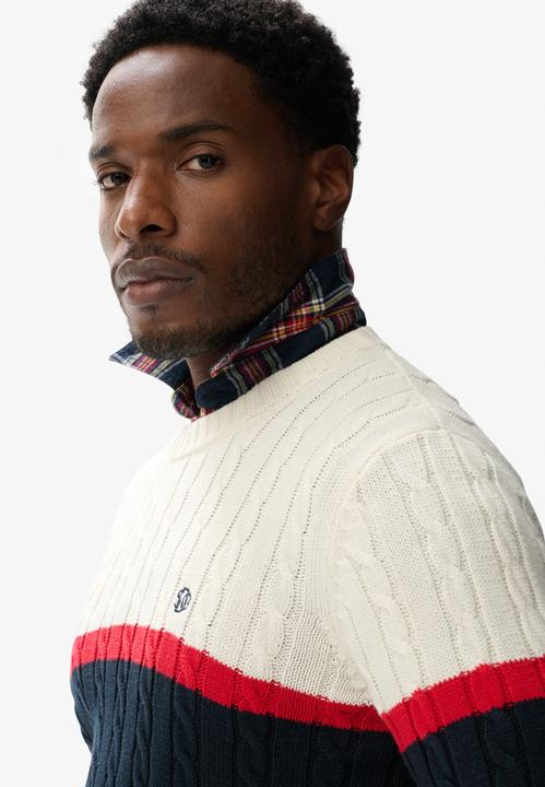Image du produit Superdry Pull rayé en maille de coton torsadée (M)