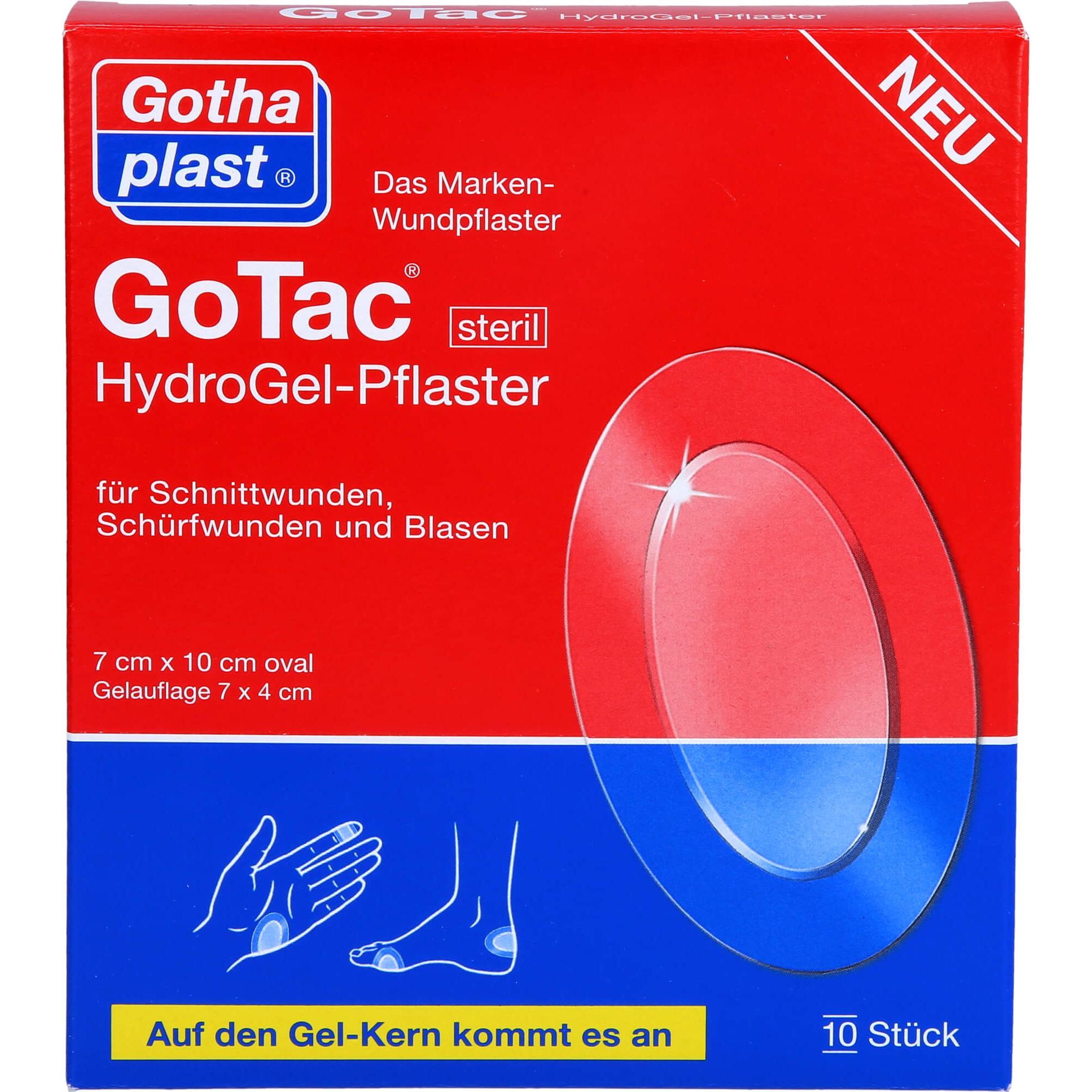 Thumbnail - Gothaplast, Pflaster, GoTac HydroGel-Pflaster 7 x 10 cm steril, 10 St. Pflaster (10 x)