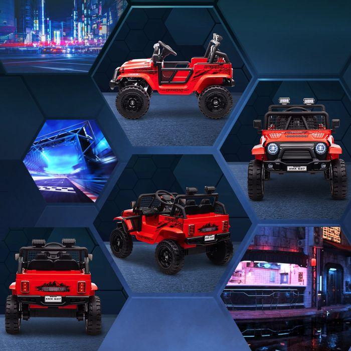 Actual product image Swisshandel24 Elektro Kinderauto, Geländewagen mit 2,4G Fernbedienung, 3-5 km/h für 3-6 Jahre, rot (12 V)