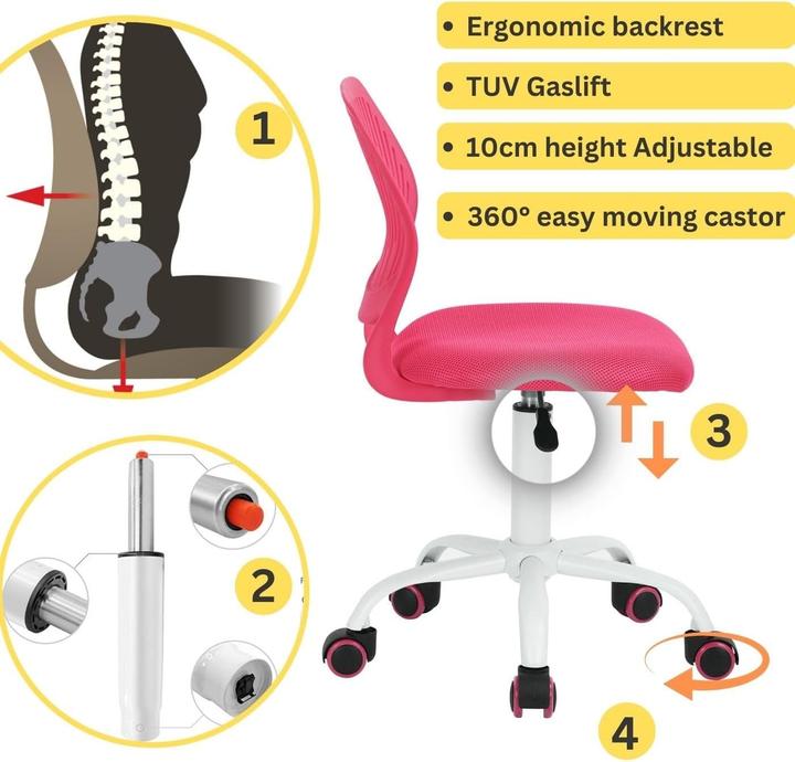 Actual product image FurnitureR Office Fabric Seat Ergonomic Study Chair (45 - 85 cm)