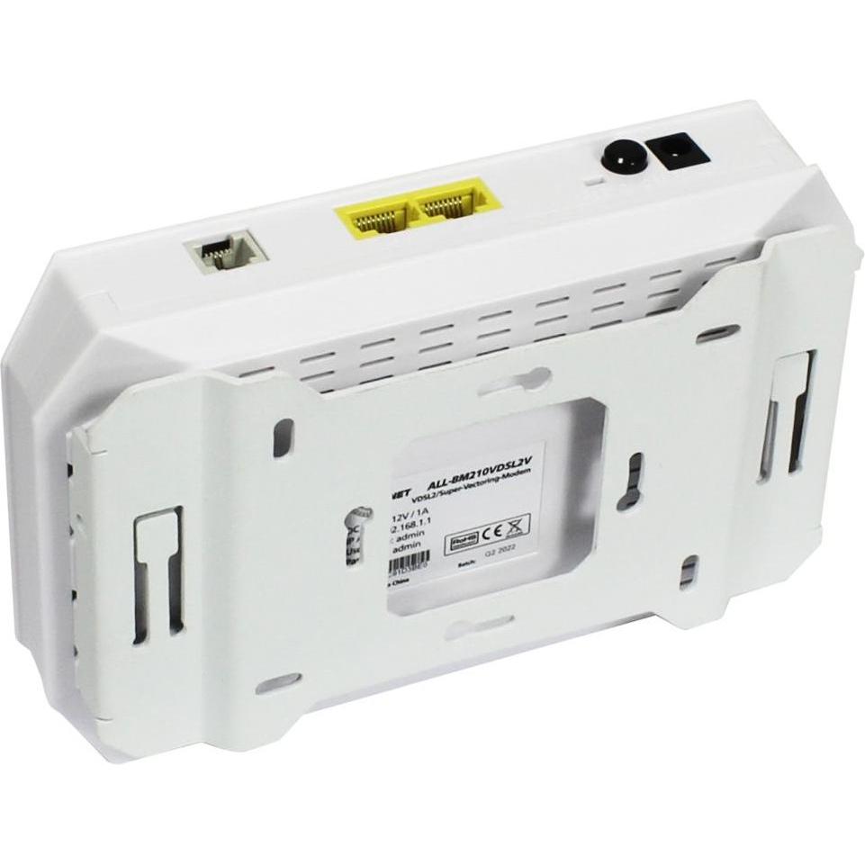 Allnet ISP Bridge Modem VDSL2 / SuperVectoring zbh. Wandhalter für ALL-BM210, Router, Weiss