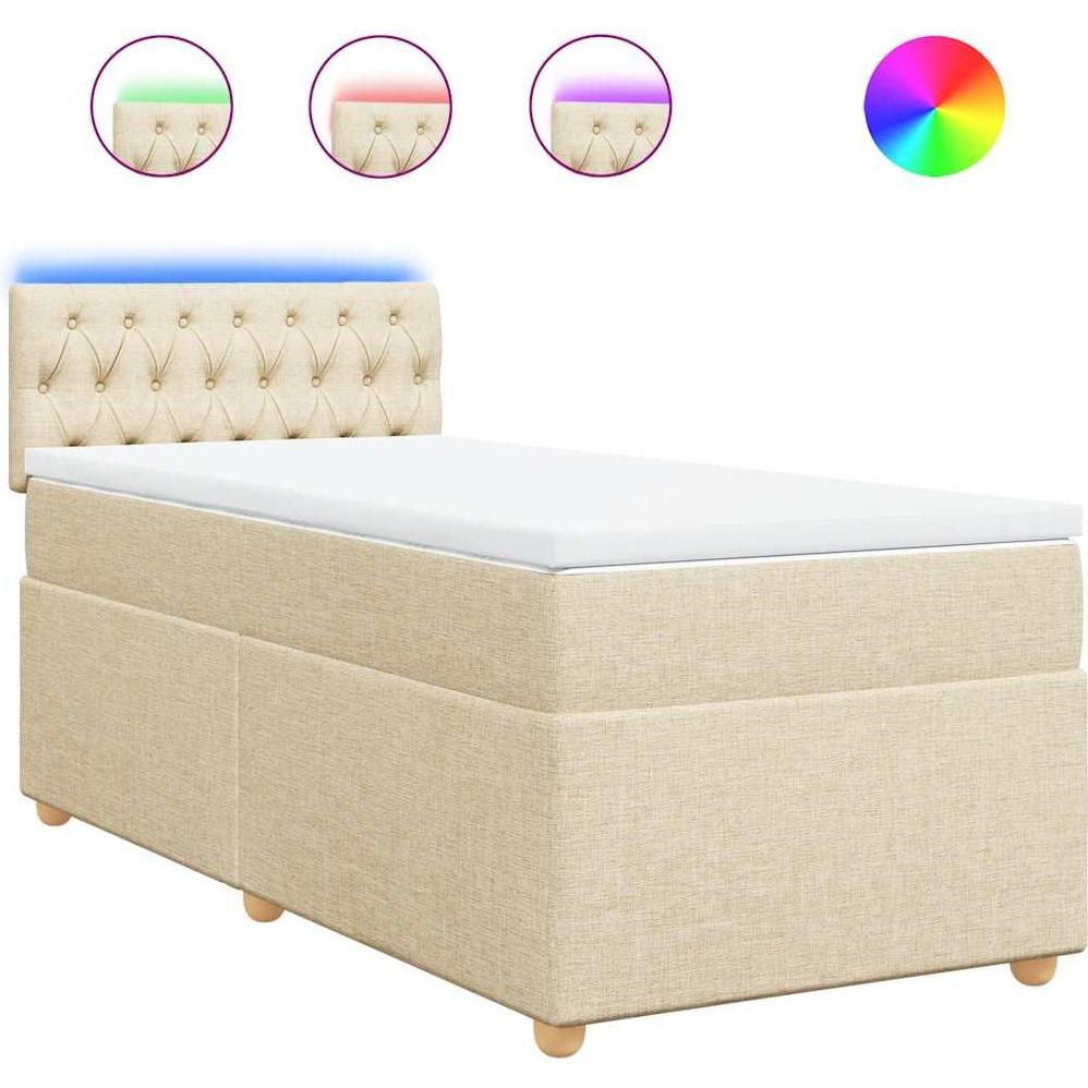 Thumbnail - VidaXL, Bett, Bo x springbett mit Matratze 100 x 200 cm Stoff (100 x 200 cm)