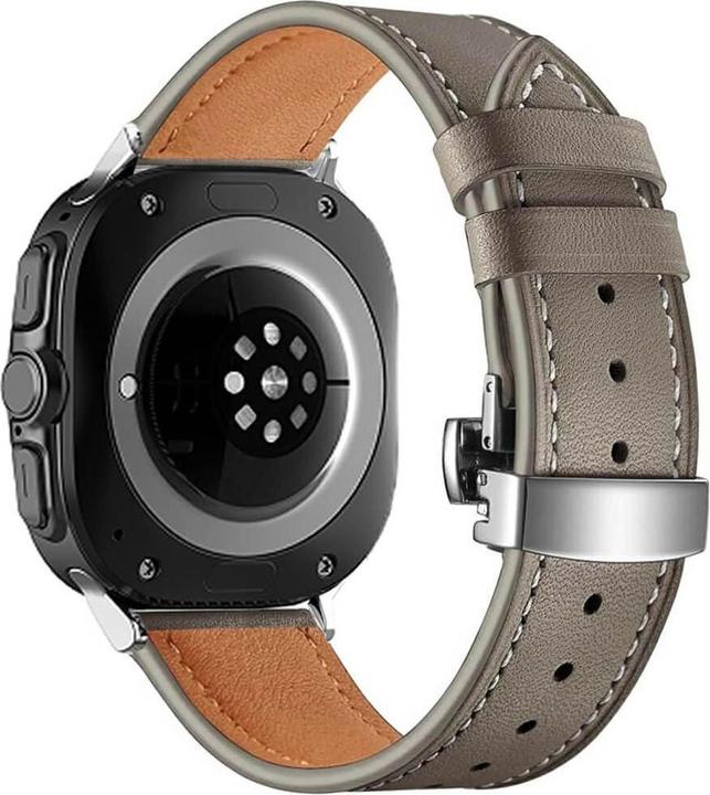 Produktbild Cover-Discount Galaxy Watch Ultra (47mm) - Lederarmband Ersatz mit Butterfly Verschluss (Leder, Galaxy Watch Ultra)