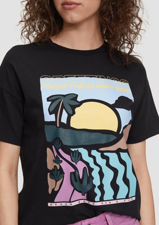 Produktbild S.Oliver T-Shirt Baumwoll-T-Shirt im Loose Fit mit Artwork-Print (XS)