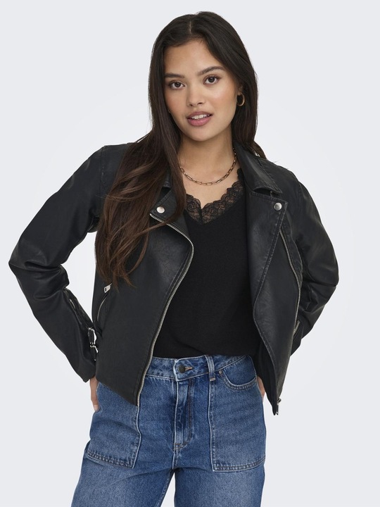 Produktbild Only Bandkragen Ärmelbündchen mit Reissverschluss Bikerjacke Bikerjacke (M)