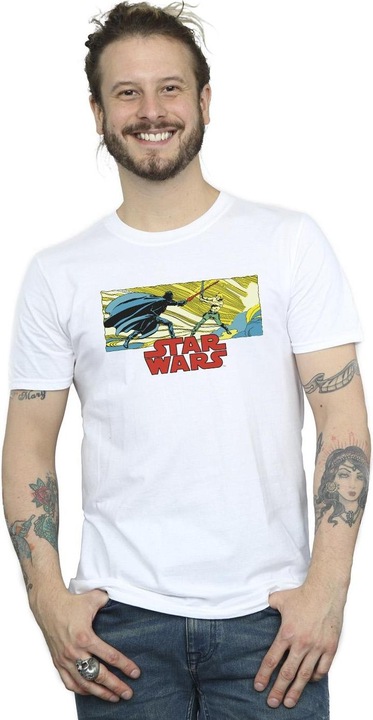 Actual product image Star Wars Mens Comic Strip Luke And Vader T-Shirt (S)