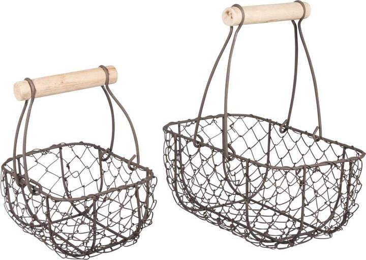 Immagine prodotto Rayher Cestino in metallo decorativo con manico in legno (2 x)