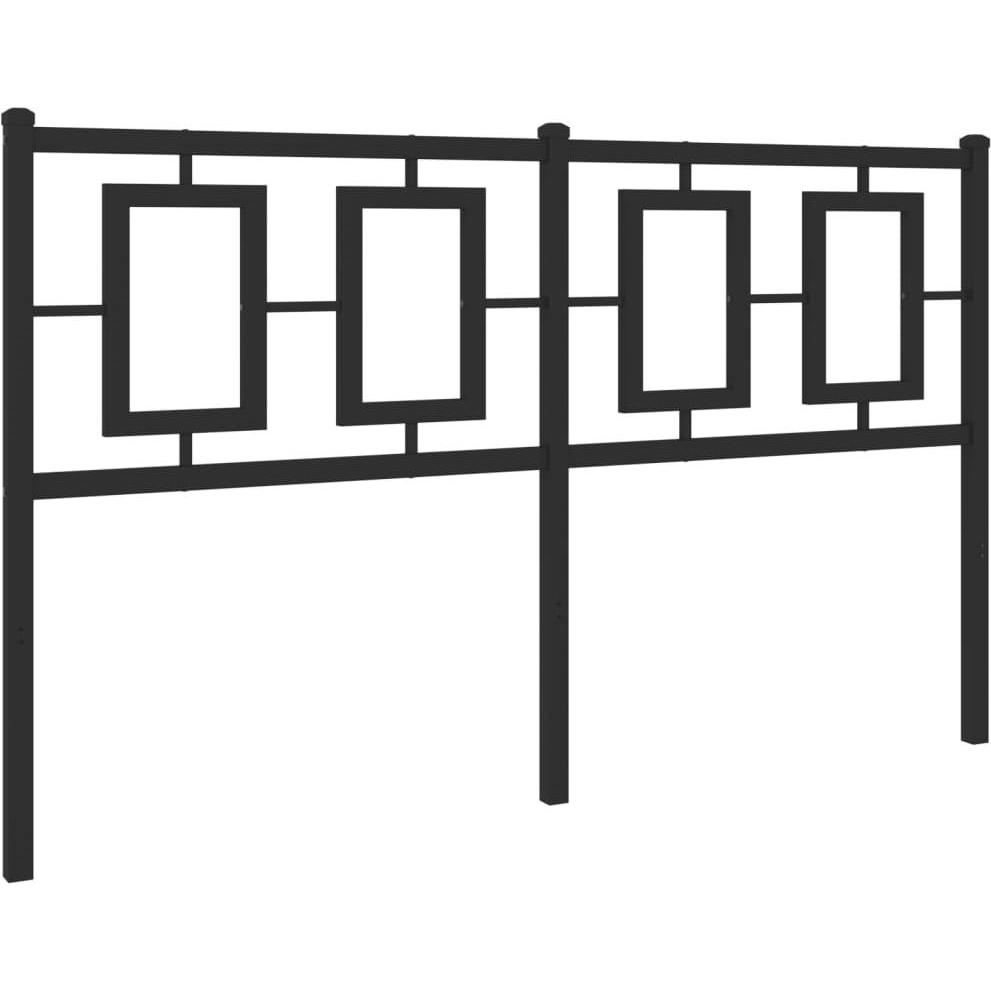 VidaXL, Bett Zubehör, Kopfteil Bettkopfteil Metallkopfteil Metallbeine Metall Schwarz 140cm