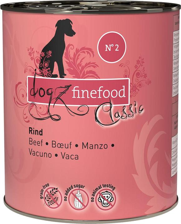 Produktbild Dogz finefood No.02 Rind (Adult, 6 Stk., 800 g)