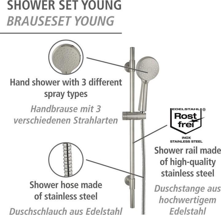 Immagine prodotto Wenko Set doccia Young Line (3 Tipi di raggi)