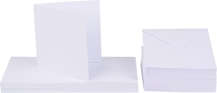 Craft UK Limited XXL Doppelkarten mit Umschlägen "Weiss", 10 x 10 cm, 50 Stück (50 Stk.)