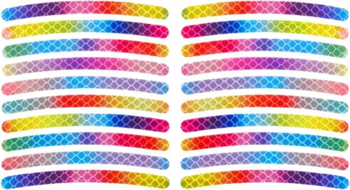 Produktbild Cbx 20 Stück Regenbogen Fahrrad Reflektoren, Reflektierende Streifen für Fahrräder