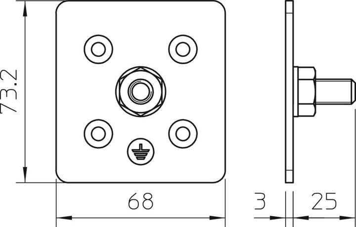 Actual product image OBO Bettermann Mounting plate M10 Threaded version M10, 5096990