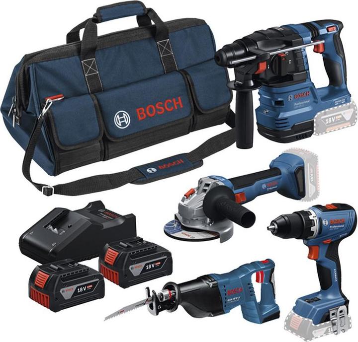 Bosch Professional 4 Tool Kit GSR+GWS+GBH+GSA