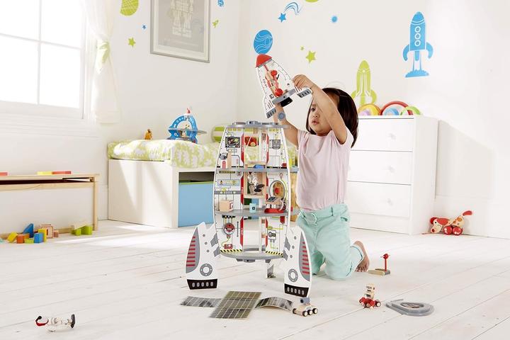 Actual product image Hape four-stage rocket