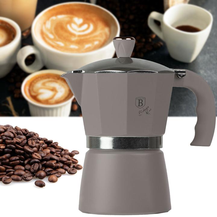 Image du produit BerlingerHaus Cafetière espresso design pour 3 portions, taupe (3 T.)