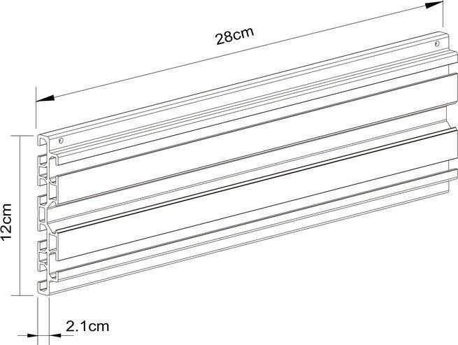 Produktbild Multibrackets Aluminium Profil zu Pro System, schwarz (Adapter- / Montageplatten)