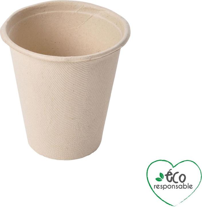 Produktbild Natura Punto Trinkbecher aus Zuckerrohr, 12 Becher, Einmalbecher aus natÃ¼rlichem Material, 0,2 L (12x)