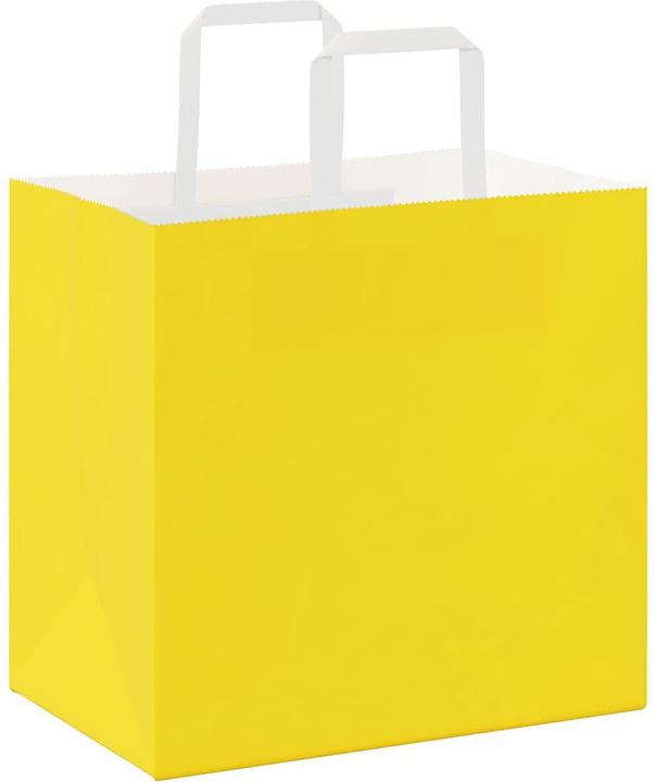 Produktbild VidaXL Kraftpapiertüten 50 Stk. mit Henkel Gelb 26x17x25 cm Papiertüte (Geschenktüte, 50 x)
