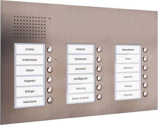 Actual product image TCS Audio front-door station PUK 18 push-buttons 3-column UP PU