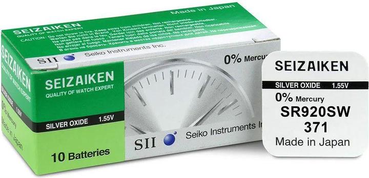 Actual product image Seiko 371 / SR920SW - 10 button cells (10 pcs., 46 mAh)