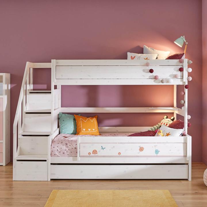 Actual product image Lifetime Kidsrooms Familiy Bunk Bed with Stairs and Deluxe Slatted Bed Base with Guest Bed (90 x 200 cm)