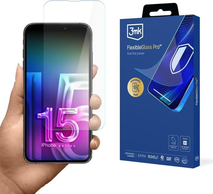 Actual product image 3MK Szkło hybrydowe FlexibleGlass Pro v2.0 do Apple iPhone 15 Pro (Apple iPhone 15 Pro)