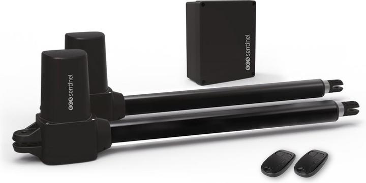 SCS Sentinel Motorisierung für Drehtor mit Zylindern, 24V, 2 Fernbedienungen, einfach zu installieren und leise