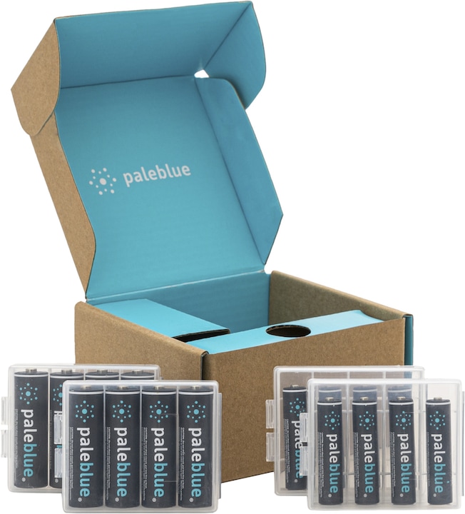 Pale Blue Sustainability Kit USB-C (16 pcs., AA, AAA, 1560 mAh)