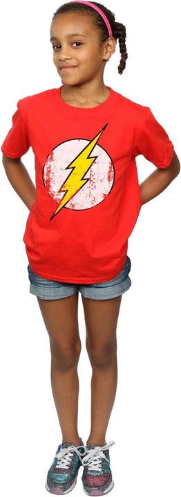 Actual product image Girls Flash Distressed Logo Cotton T-Shirt (140, 146)