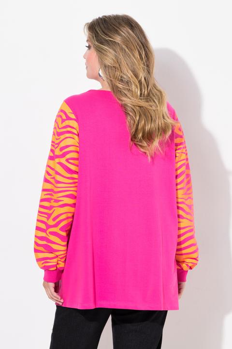 Produktbild Miamoda Sweatshirt, A-Linie, Zebra-Muster, weiter Langarm (48)