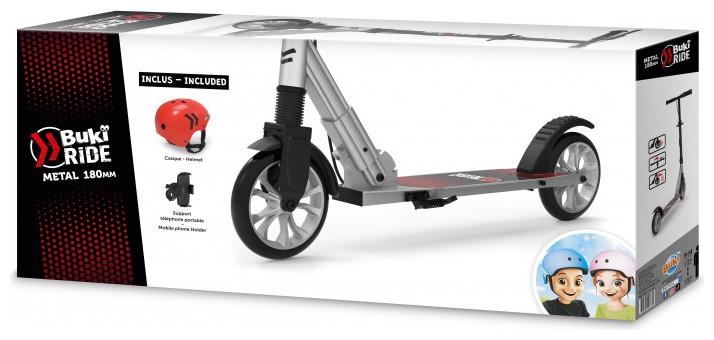 Immagine prodotto Buki Francia Ride Metal 180mm - Set di pattini pieghevoli in alluminio argento per bambini 9-14